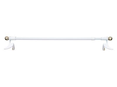 Barre de vitrage sans perçage PRESTO Classique blanc chromé Ø12 mm x L.90/130 cm