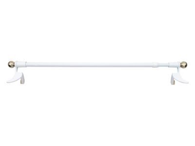 Barre de vitrage sans perçage PRESTO Classique blanc chromé Ø12 mm x L.90/130 cm