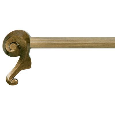 Barre de vitrage sans perçage Violon or antique Ø10 mm x L.40/60 cm