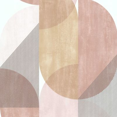 Papier peint vinyle intissé Sejours & Chambres Lutece mat et satiné géométrique rose, gris, jaune l.