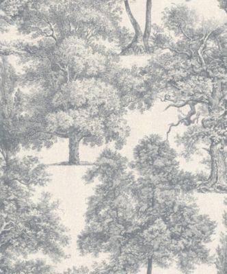 Papier peint vinyle intissé Sejours & Chambres Lutece mat et satiné fôret, toile de jouy bleu l.1005