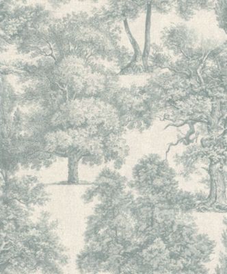 Papier peint vinyle intissé Sejours & Chambres Lutece mat et satiné fôret, toile de jouy vert célado