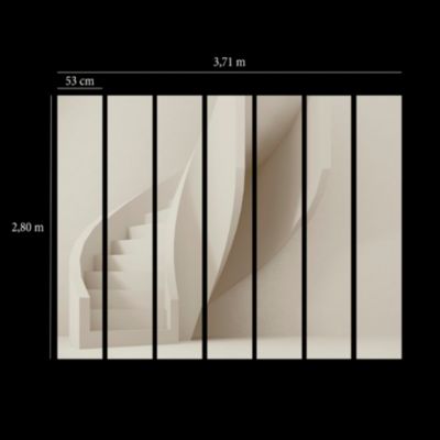 Papier peint panoramique vinyle intissé Reality Iv Lutece mat et satiné escalier, imitation, trompe 