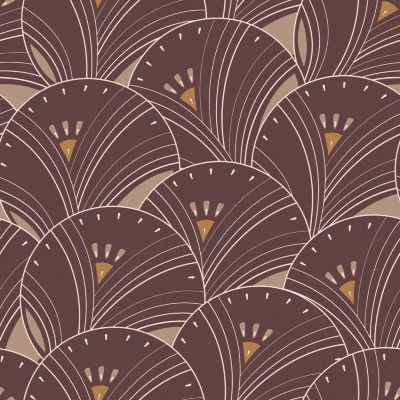 Papier peint vinyle intissé Villa Rosalie Lutece mat et satiné art déco rouge l.1005 x l.53 cm