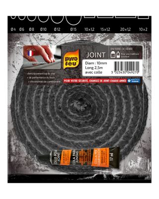 Joint en fibres de verre pour foyers et inserts ø10 mm - Pyrofeu