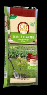 Terre à planter arbustes, potagers et fleurs 40L Or Brun