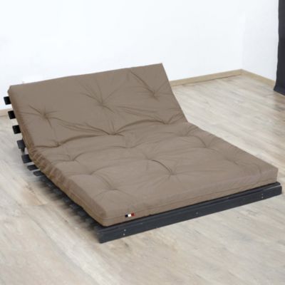 Matelas Futon Coton + Fibres Taupe 140x190