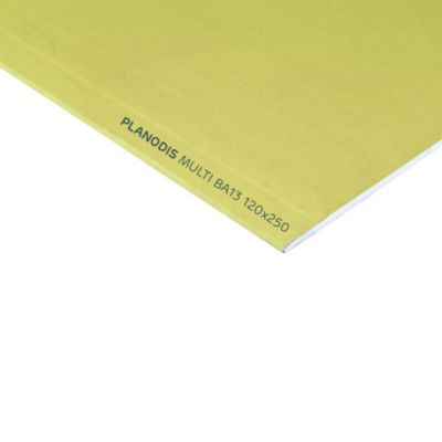 Plaque de plâtre BA13 NF 250x125 cm 4 en 1 Feu phonique hydro HD vendue à la plaque