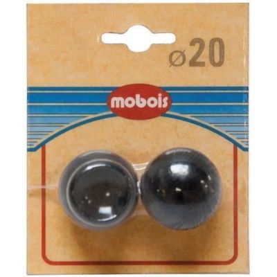 Lot de 2 embouts anglais boule D:20 mm noyer - vue 2