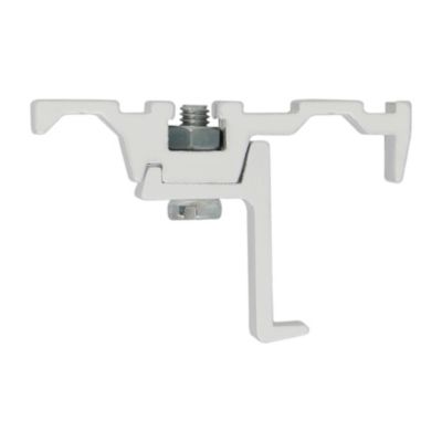 2 supports de plafond pour rail rideau simple 24 x 16 mm blanc Mobois