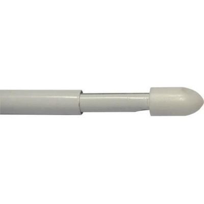 2 tringles rondes extensibles 50/80cm 4 pitons blanc
