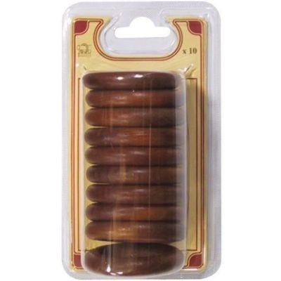 Anneau de rideau pour tringle D: 28 mm x10 - D: 56 mm - merisier