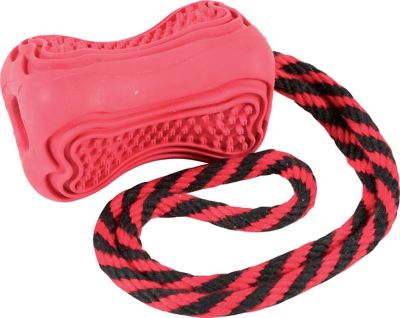 Jouet pour chien caoutchouc avec corde Titan S rouge