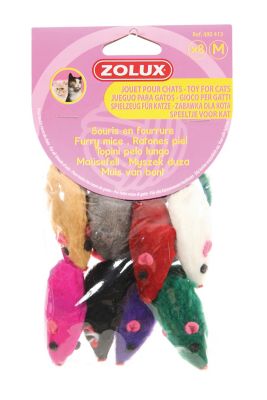 Jouet pour chat souris fourrure (lot de 8)