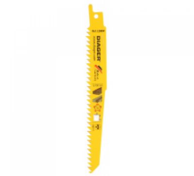 Diager Lames de scie sabre hcs pour plâtre bois et plastique L200WL1505 5 lames 150 / 130 mm 6 tpi 4 2 mm Plâtre et fibrociment