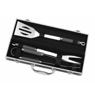 Malette 3 Ustensiles Plancha Le Marquier – Inox Spatule Fourchette Pince