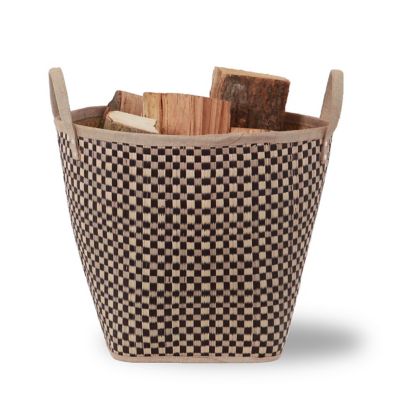 Le Marquier - Panier à bûches en feuilles de palmier Le Marquier Damier