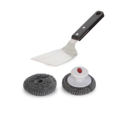 Kit nettoyage pour plancha 1 spatule et 2 boules inox Le Marquier