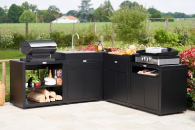 Cuisine d'angles 5 éléments acier époxy noire Le Marquier