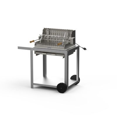Barbecue charbon sur chariot Mendy inox 54 x 32 cm Le Marquier - Le Marquier