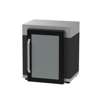 Meuble de cuisine d'extérieur Duo pour frigo 80 x 55 cm noir Le Marquier