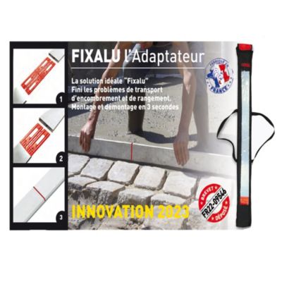 Kit règles de maçon 4 x 1 mètre Ocai Fixalu + 3 adaptateurs et sacoche de rangement