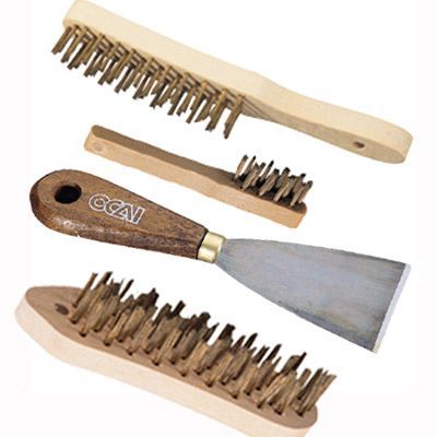 Lot de décapage 3 brosses + 1 grattoir Ocai