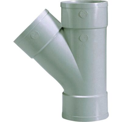 Culotte PVC 45 degrés Diamètre 80 mm Triple emboîture Girpi