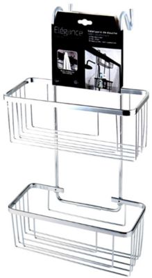 Etagère valet à  suspendre à  la paroi de douche  2 niveaux  chrome  MTK