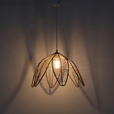 Suspension Flower IP20 Ø49 x H.28 cm Lussiol rotin marron