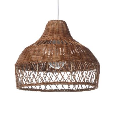 Suspension Puerto 40W IP20 Ø31 x H.37 cm Lussiol rotin marron