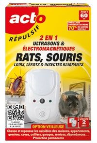 Répulsif Ultrasons & Électromagnétiques ACTO 60m² - vue 2