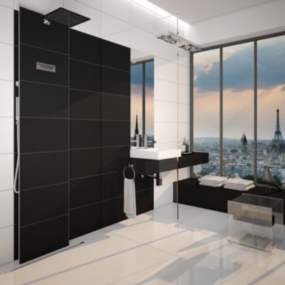 Colonne de douche thermostatique hydromassante prête à  carreler  en aluminium anodisé  Valentin Batidouche