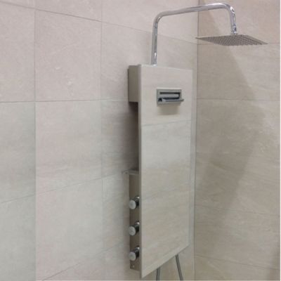 Colonne de douche thermostatique hydromassante mini prête à  carreler  en aluminium anodisé  Valentin Batidouche