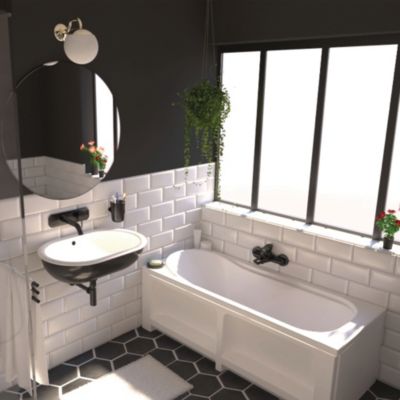 Tablier de baignoire frontal 170 cm pour baignoire Glyphe, Valentin