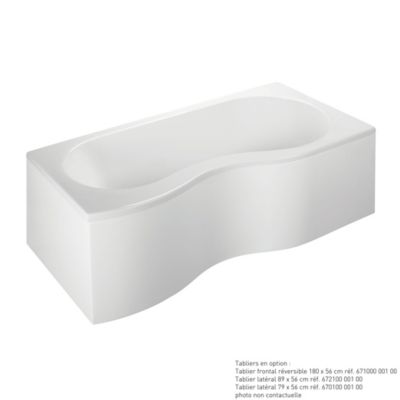 Tablier de baignoire frontal blanc 180 x 90 cm pour baignoire Folk, Valentin
