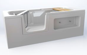 Baignoire à  porte 170 x 80 cm Isybath + siège sans tablier Valentin