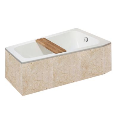 Baignoire asymétrique angle droit Chaloop 160 x 90 cm sans tablier Valentin