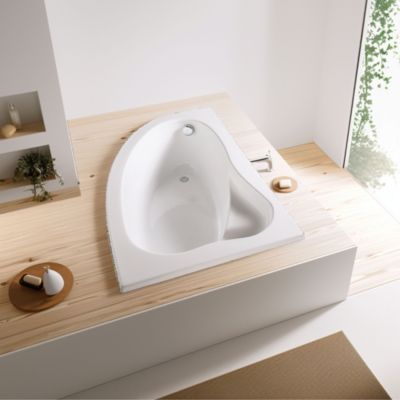 Baignoire asymétrique d'angle droit Colombia 150 x 100 cm sans tablier Valentin