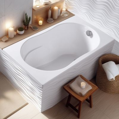 Baignoire Ouate 120 x 70 cm + siège sans tablier Valentin