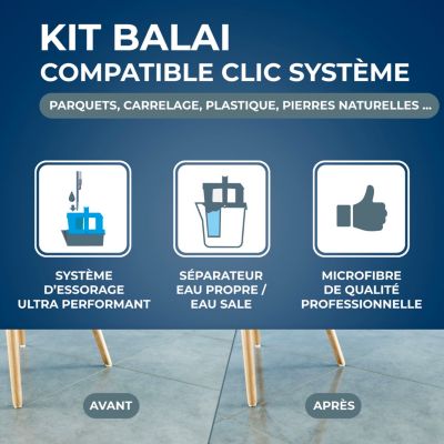 Kit balai mains sèches Starwax compatible clic système