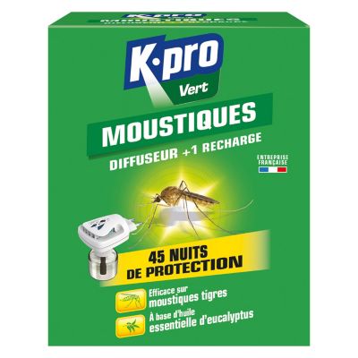 Diffuseur électrique + 1 recharge anti moustique K.PRO VERT