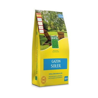 BHS - Gazon Soleil - 10 kg - Resiste climat mediterraneen et secheresse