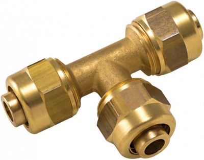 QUICK PLOMBERIE Raccord Té égal à compression laiton D.16 pour tube en per