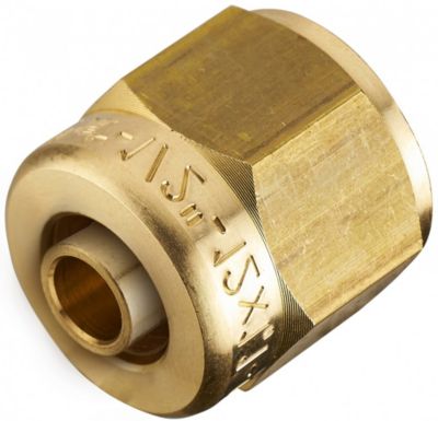 Raccord droit avec écrou libre à compression laiton F 15 x 21 pour tube en per
