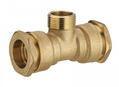 QUICK PLOMBERIE TE M 3/4 à compression laiton D.25 pour tube en polyéthylène