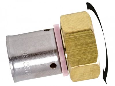 QUICK PLOMBERIE Raccord droit avec écrou libre à sertir laiton F 15 x 21 pour tube en per