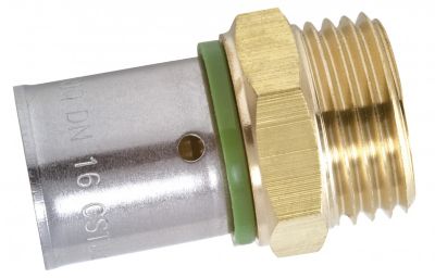 QUICK PLOMBERIE Raccord droit à sertir laiton 15 x 21 pour tube en per