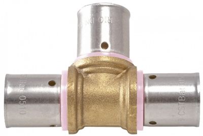 QUICK PLOMBERIE Raccord Té égal à sertir laiton D.12 pour tube en per