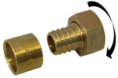 QUICK PLOMBERIE Raccord droit avec écrou libre à glissement laiton F 15 x 21 pour tube en per
